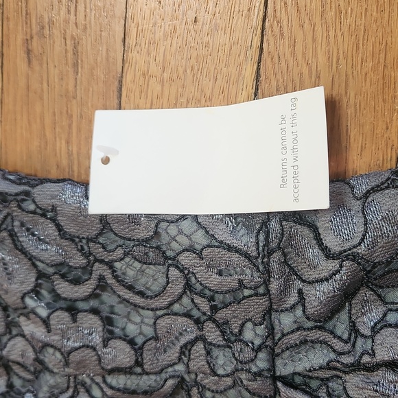 Tobi Grey Spaghetti Strapped Lace Mini Dress Size Medium - Picture 7 of 11